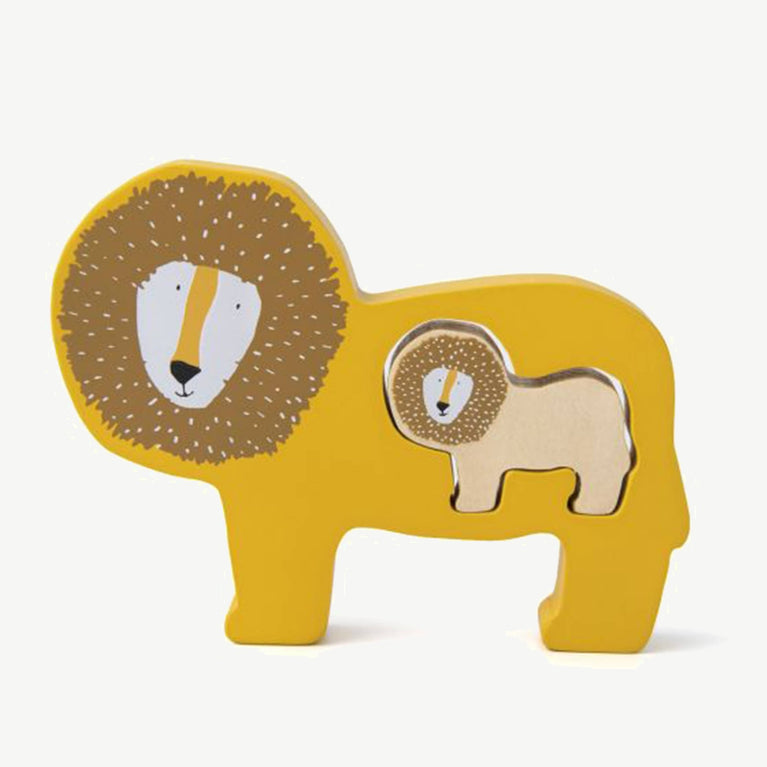 Trixie - Tierdesign Steckpuzzle aus Holz - Mr. Lion in Gelb - 5400858361707 - littlehipstar.com