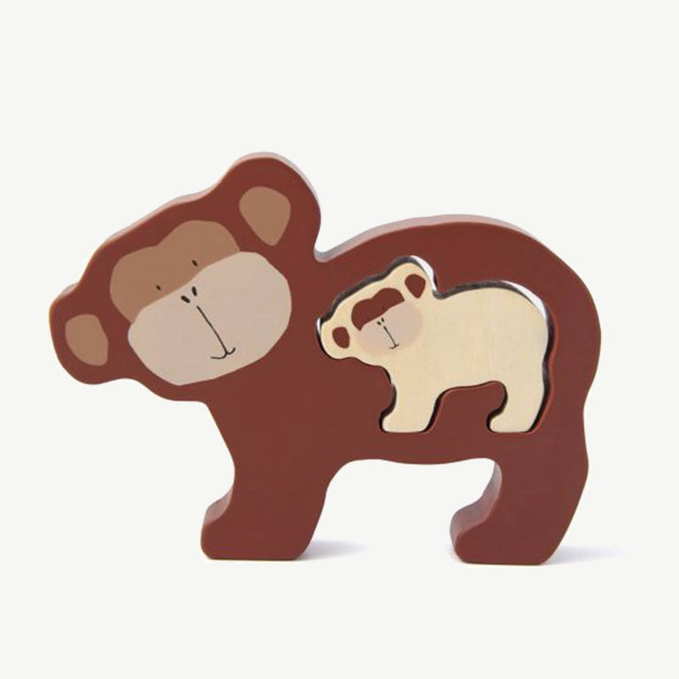 Trixie - Tierdesign Steckpuzzle aus Holz - Mr. Monkey in Braun - 5400858361721 - littlehipstar.com