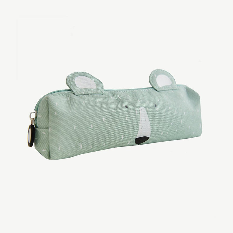 Trixie - Tierdesign Stiftemäppchen aus Baumwolle - Mr. Polar Bear in Grün - 5400858772022 - littlehipstar.com