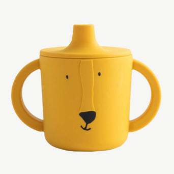 Trixie - Tierdesign Trinklerntasse aus Silikon - 1 Stück - Mr. Lion in Gelb - 5400858966322 - littlehipstar.com