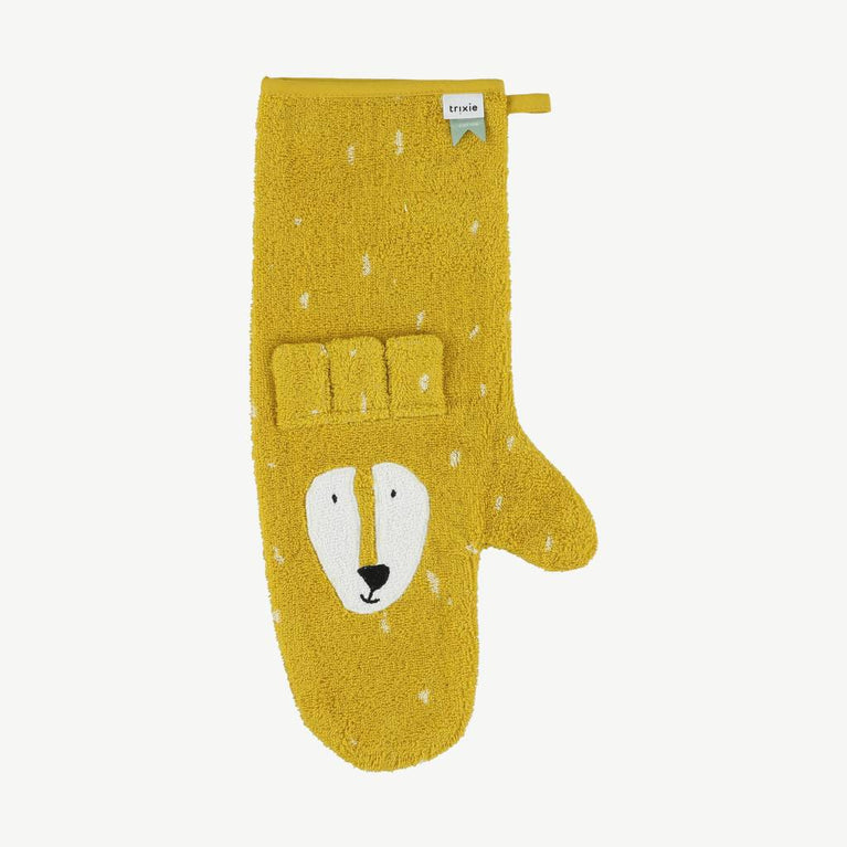 Trixie - Tierdesign Waschhandschuh aus Bio-Baumwolle - Mr. Lion in Gelb - 5400858118530 - littlehipstar.com