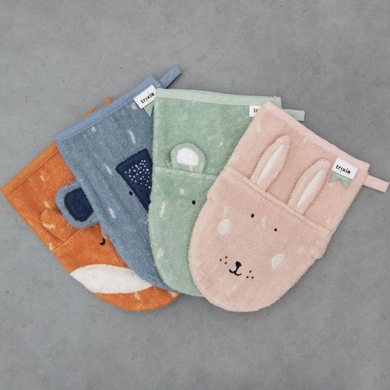 Trixie - Tierdesign Waschlappen aus Bio-Baumwolle - 2er-Set - Mr. Dog - 5400858117212 - littlehipstar.com