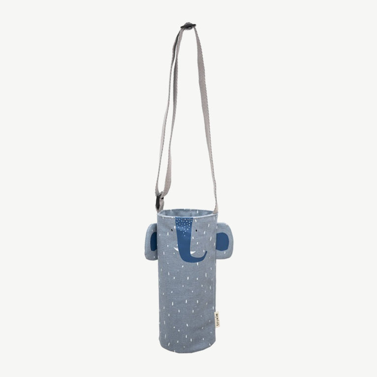 Trixie - Tierdesign Wasserabweisende Flaschentasche aus Baumwolle - Mrs. Elephant in Blau - 5400858082145 - littlehipstar.com