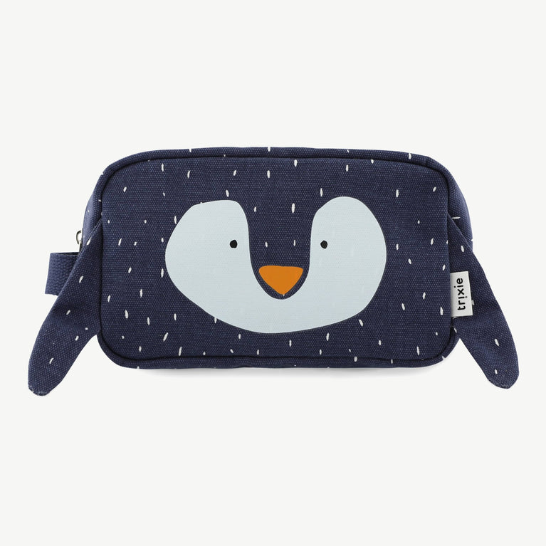 Trixie - Tierdesign Wasserabweisende Kulturtasche aus Baumwolle - Mr. Penguin in Dunkelblau - 5400858212078 - littlehipstar.com