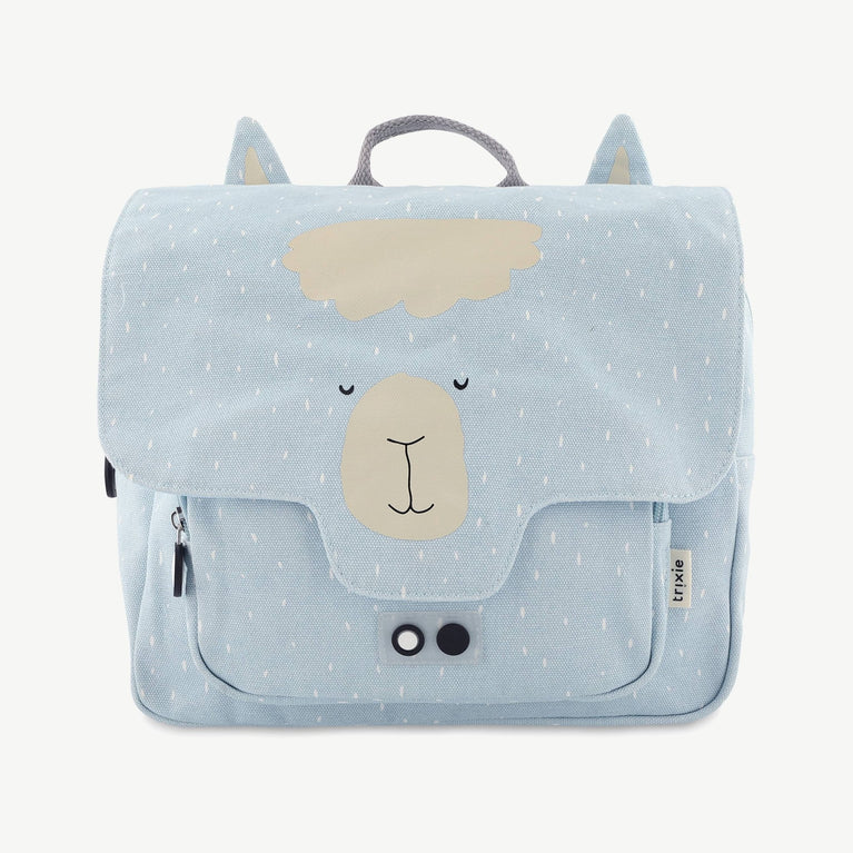 Trixie - Tierdesign Wasserabweisende Vorschultasche aus Bio-Baumwolle - Mr. Alpaca in Blau - 5420047912053 - littlehipstar.com