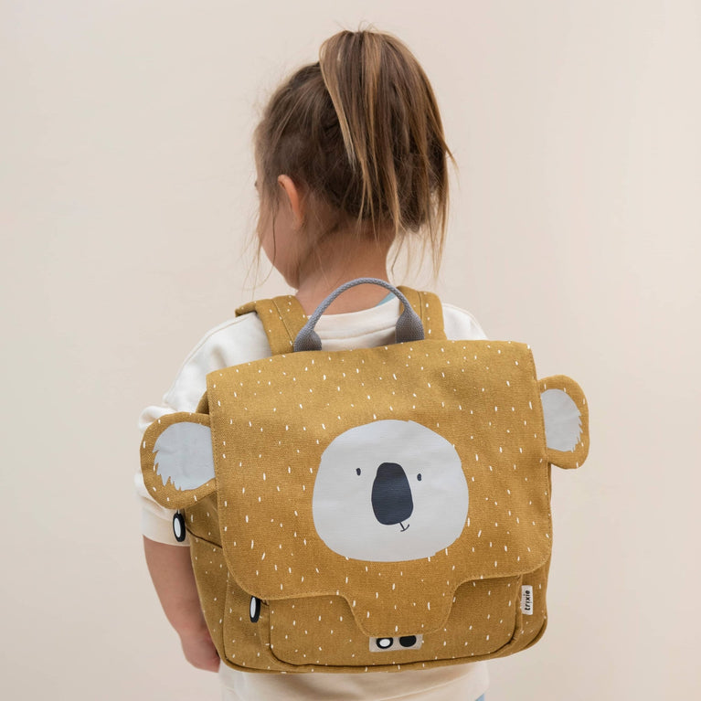 Trixie - Tierdesign Wasserabweisende Vorschultasche aus Bio-Baumwolle - Mrs. Hedgehog in Grau - 5420047912114 - littlehipstar.com