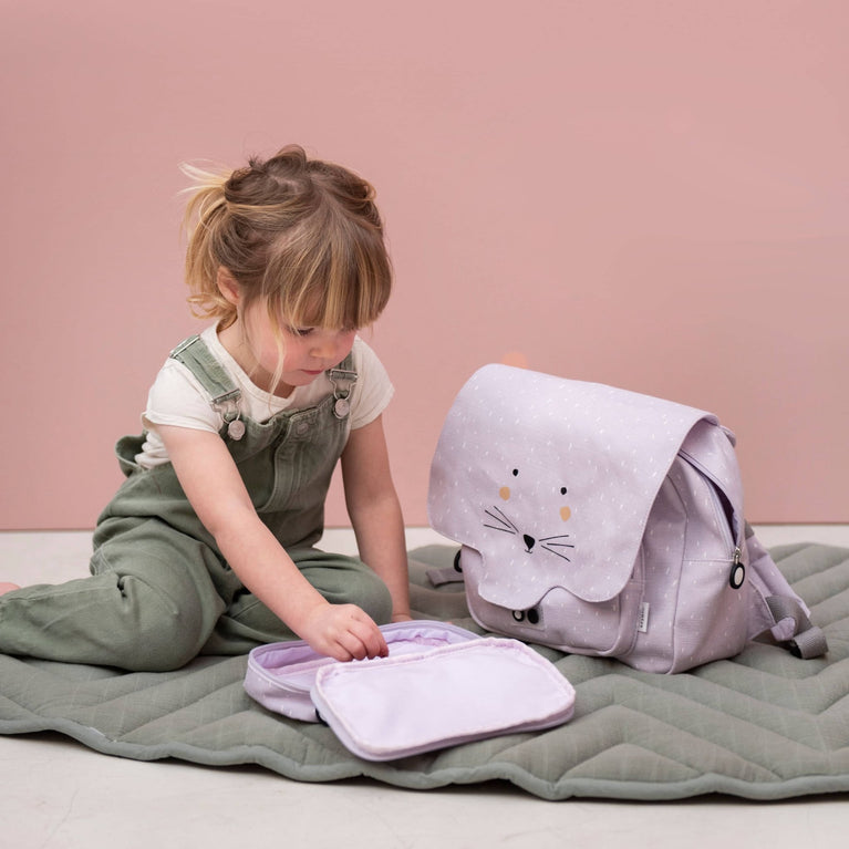 Trixie - Tierdesign Wasserabweisende Vorschultasche aus Bio-Baumwolle - Mrs. Hedgehog in Grau - 5420047912114 - littlehipstar.com