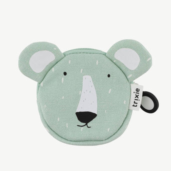 Trixie - Tierdesign Wasserabweisender Geldbeutel aus Baumwolle - Mr. Polar Bear in Grün - 5400858782021 - littlehipstar.com