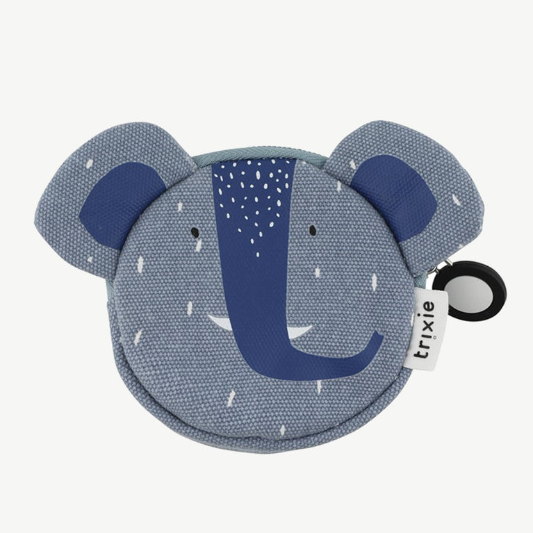 Trixie - Tierdesign Wasserabweisender Geldbeutel aus Baumwolle - Mrs. Elephant in Blau - 5400858782144 - littlehipstar.com