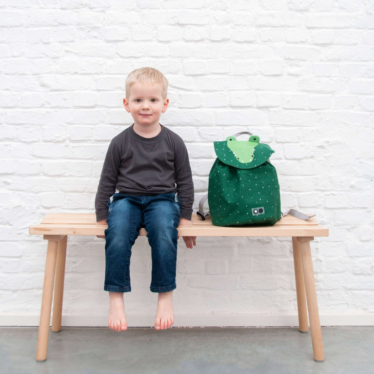 Trixie - Tierdesign Wasserabweisender Mini-Rucksack aus Bio-Baumwolle - Mr. Polar Bear in Grün - 5400858862020 - littlehipstar.com