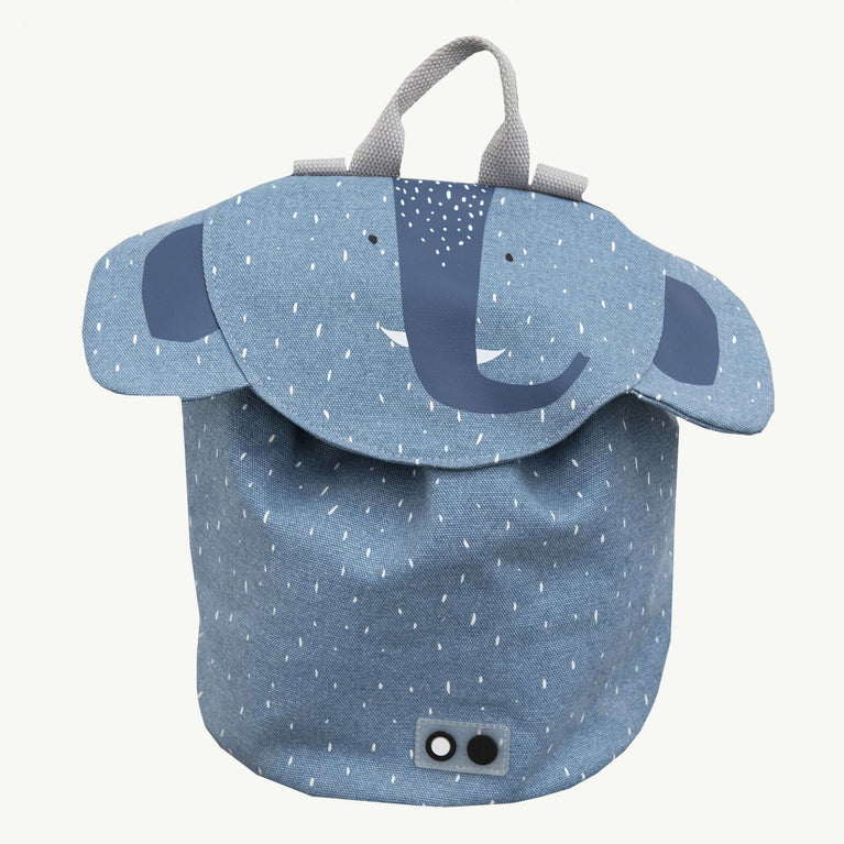 Trixie - Tierdesign Wasserabweisender Mini-Rucksack aus Bio-Baumwolle - Mrs. Elephant in Blau - 5400858862143 - littlehipstar.com