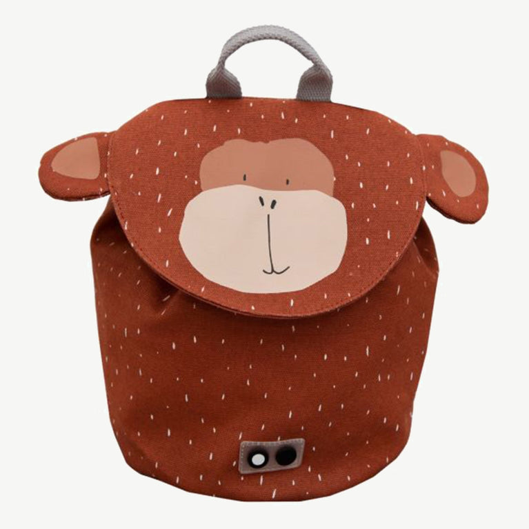 Trixie - Tierdesign Wasserabweisender Mini-Rucksack aus Bio-Baumwolle - Mr. Monkey in Braun - 5400858862198 - littlehipstar.com