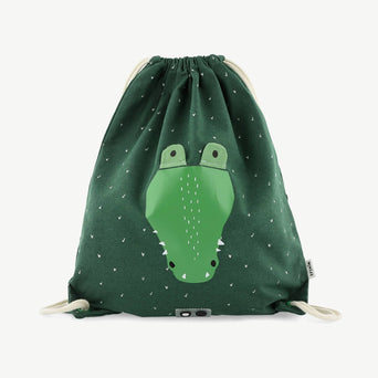 Trixie - Tierdesign Wasserabweisender Turnbeutel aus Baumwolle - Mr. Polar Bear in Grün - 5400858192028 - littlehipstar.com