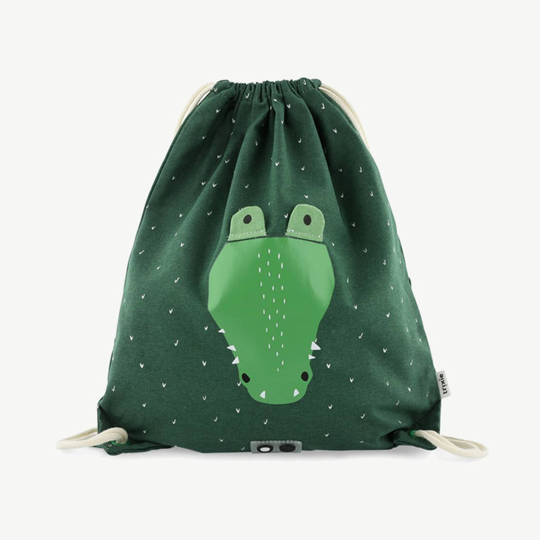 Trixie - Tierdesign Wasserabweisender Turnbeutel aus Baumwolle - Mr. Crocodile in Grün - 5400858192158 - littlehipstar.com