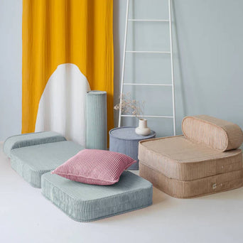 Wigiwama - Flip Chair Klappsessel & Spielmatratze aus recyceltem Cord - Peppermint Green - 4751030596518 - littlehipstar.com