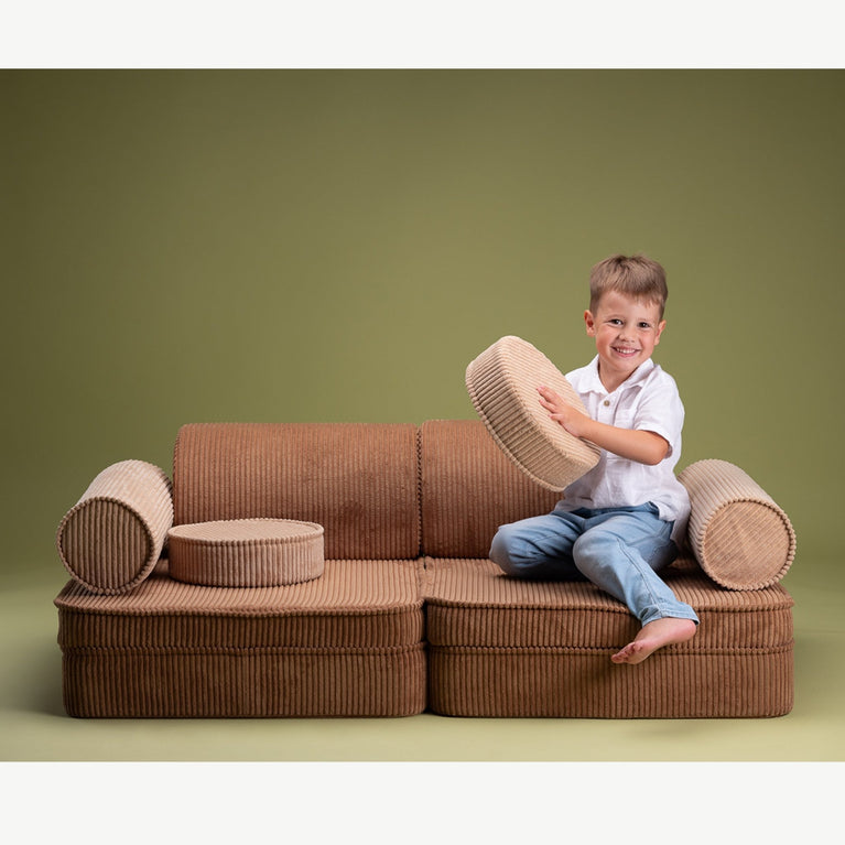 Wigiwama - Seetee Spielsofa aus recyceltem Cord - Toffee - 4751030598222 - littlehipstar.com
