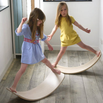 Wobbel - Original Balance Board Transparent Lackiert mit Wollfilz - Schwarz - 7435115516505 - littlehipstar.com