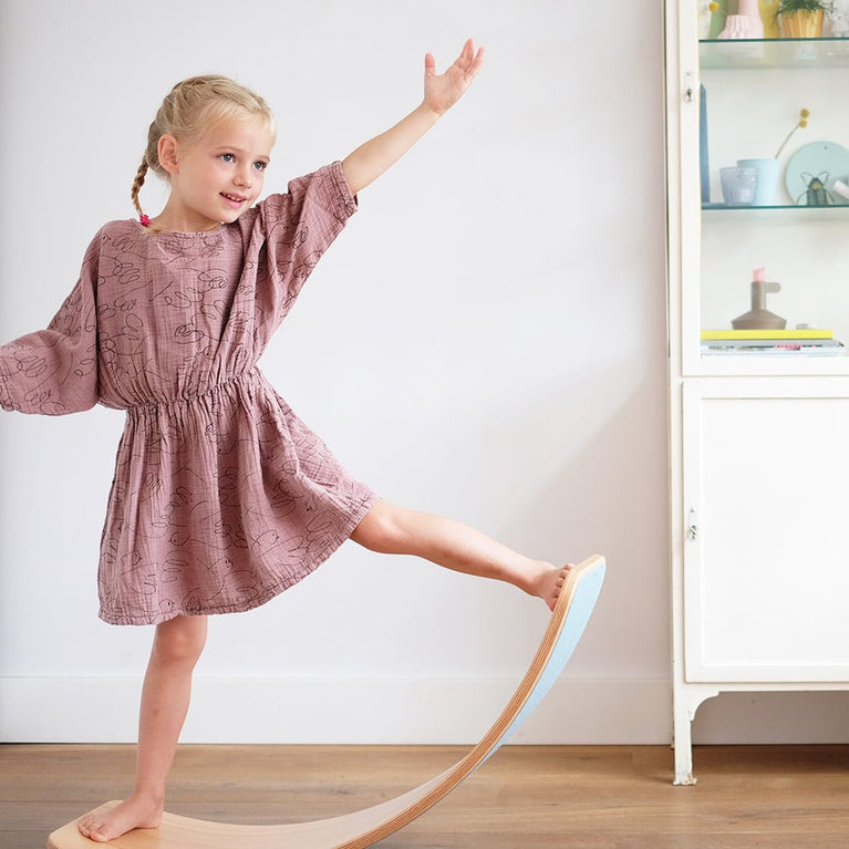 Wobbel - Original Balance Board Transparent Lackiert mit Wollfilz - Schwarz - 7435115516505 - littlehipstar.com