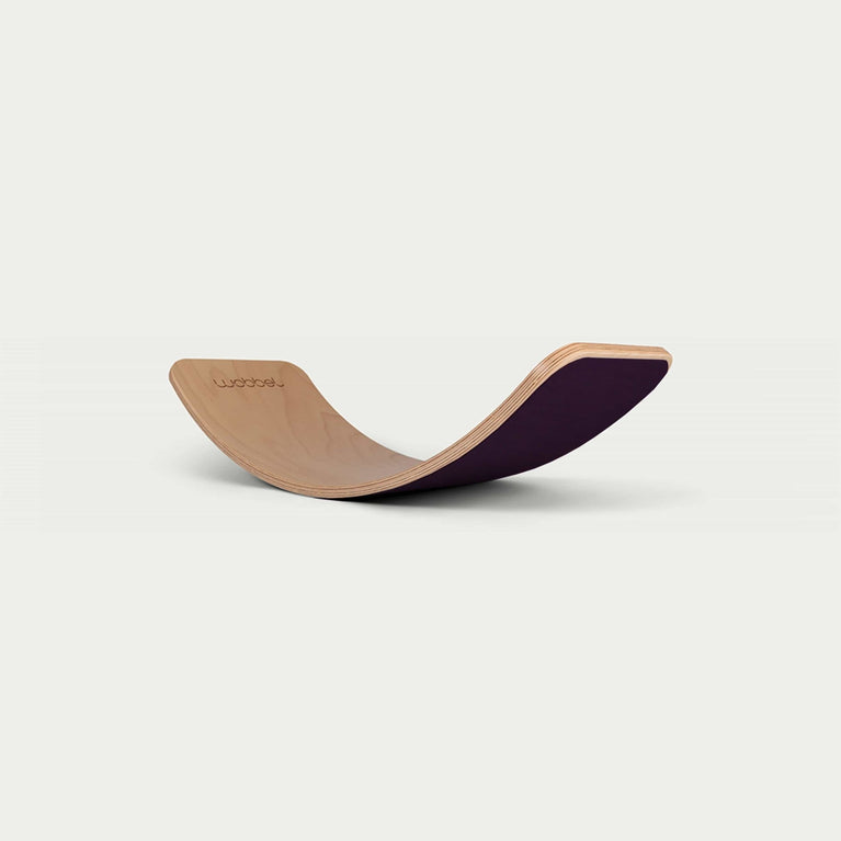 Wobbel - Original Balance Board Transparent Lackiert mit Wollfilz - Aubergine - 7438233820813 - littlehipstar.com